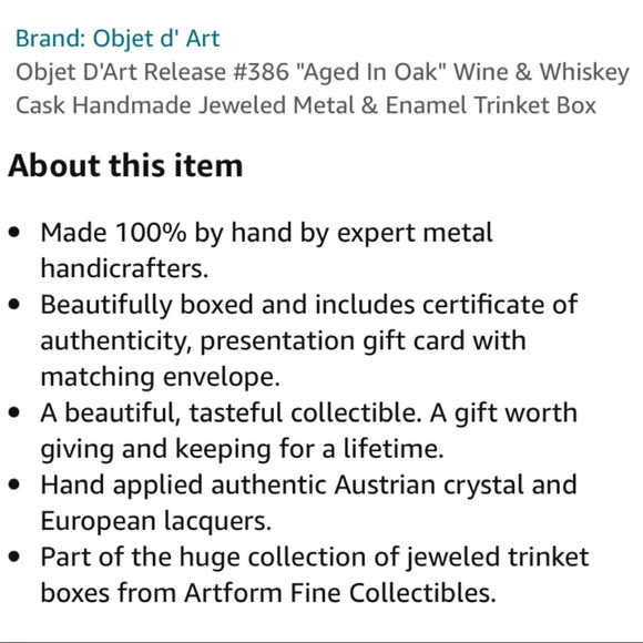 Aged in Oak Wine Barrel Trinket Box - Picture 10 of 10